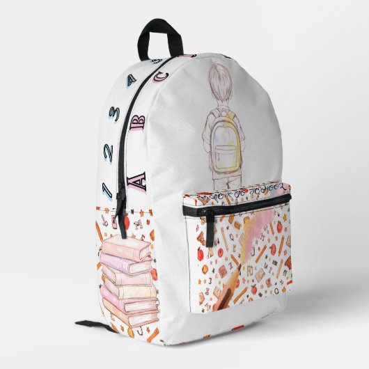 Dream Big Kids Backpack Back To School Bedrukte Rugzak (Achterkant Hoek Links)