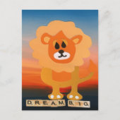 Dream big leeuw the sky is the limit briefkaart (Voorkant)