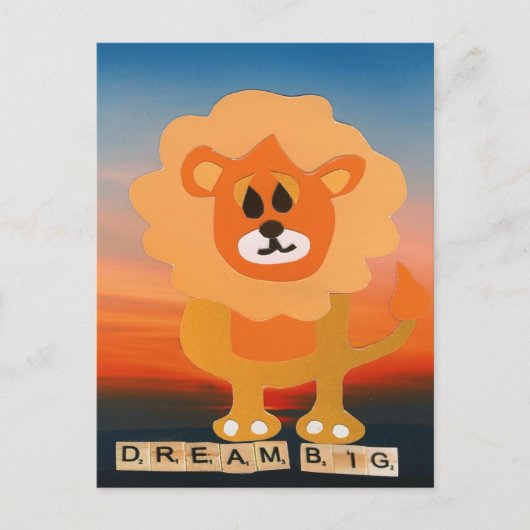 Dream big leeuw the sky is the limit briefkaart (Voorkant)