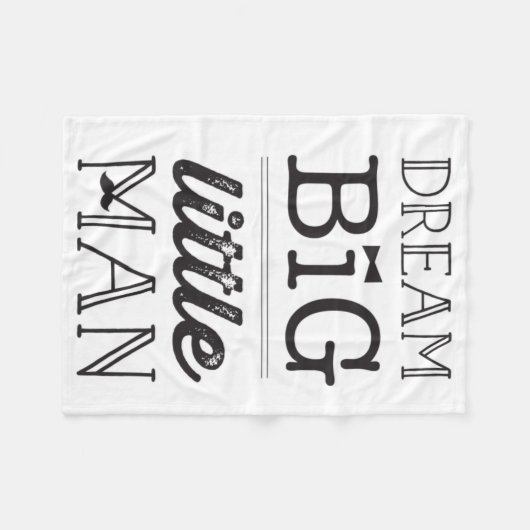Dream Big Little Man Mustache BowTie Baby Blanket Fleece Deken (Voorkant (Horizontaal))