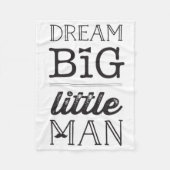 Dream Big Little Man Mustache BowTie Baby Blanket Fleece Deken (Voorkant)