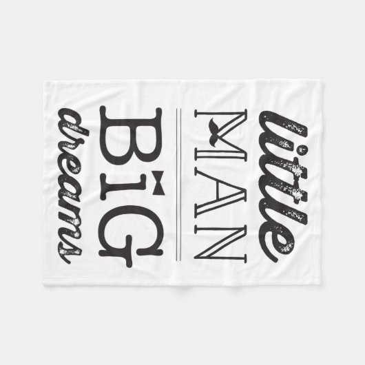 Dream Big Little Man Mustache BowTie Baby Blanket Fleece Deken (Voorkant (Horizontaal))