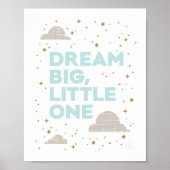 Dream Big, Little One Art Print in Aqua (Voorkant)
