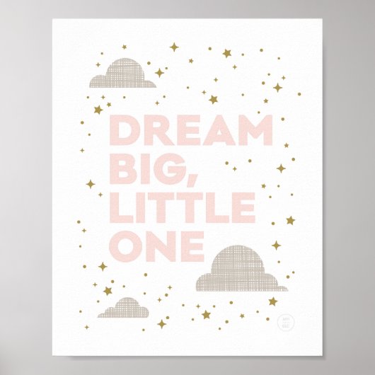 Dream Big, Little One Art Print in Blush Pink (Voorkant)