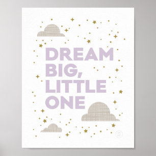 Dream Big, Little One Art Print in Lavender Paars