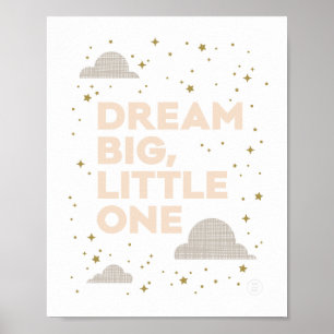 Dream Big, Little One Art Print in Peach