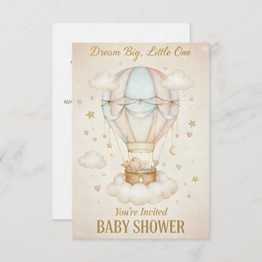 Dream Big, Little One – Baby Shower  Kaart (Voorkant / Achterkant)