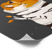 "Dream Big Little One" Cute Fox & Moon Art Kinder Poster (Hoek)