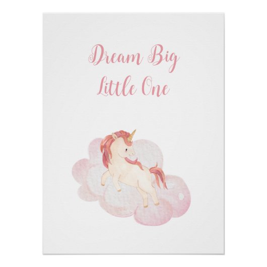 "Dream Big Little One" Eenhoorn Perfect Poster (Voorkant)