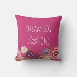 Dream Big Little One Flower Hot Pink Sierkussen