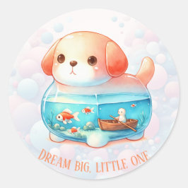 Dream Big, Little One - Hond - Classic Round Stick Ronde Sticker