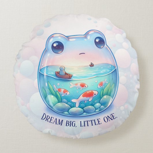 Dream Big, Little One - Kikker - Rond Kussen (Voorkant)
