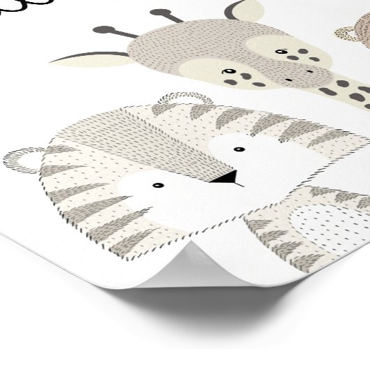 Dream Big Little One Oerwoud Safari Nursery Art Poster (Hoek)