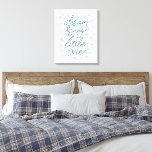 Dream Big Little One Pastel Stars Canvas Afdruk (Insitu (Slaapkamer))