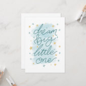 Dream Big Little One Pastel Stars Kaart (Voorkant / Achterkant in situ)