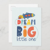 Dream Big Little One Rocket Briefkaart (Voorkant / Achterkant)