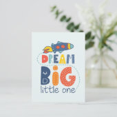 Dream Big Little One Rocket Briefkaart (Staand voorkant)