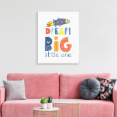 Dream Big Little One Rocket Canvas Afdruk (Insitu (Woonkamer))