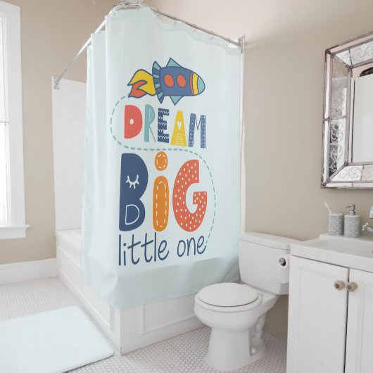 Dream Big Little One Rocket Douchegordijn (In situ)
