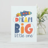 Dream Big Little One Rocket Kaart (Staand voorkant)