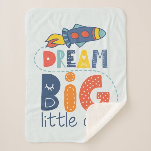 Dream Big Little One Rocket Sherpa Deken (Voorkant)