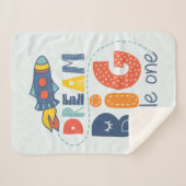 Dream Big Little One Rocket Sherpa Deken (Voorkant (horizontaal))
