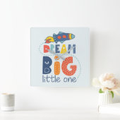 Dream Big Little One Rocket Vierkante Klok (Huis)