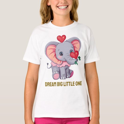 Dream Big Little One | Schattigee Baby olifant T-s T-shirt (Voorkant)