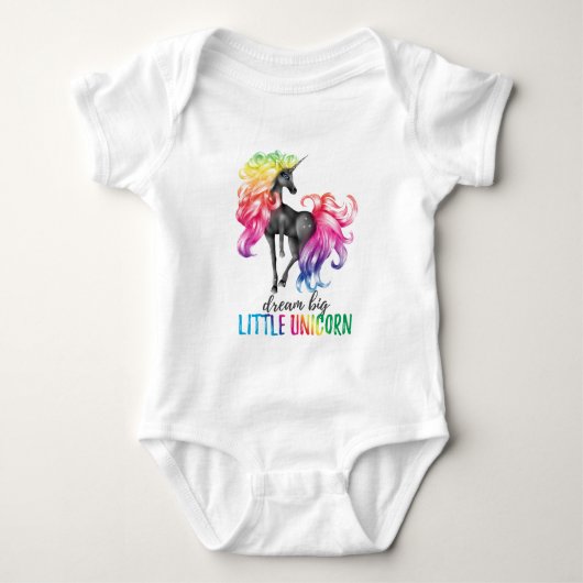 Dream Big Little Unicorn Baby Bodysuit (Voorkant)