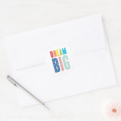DREAM BIG LITTONE coole typografie heldere kleuren Ronde Sticker (Envelop)