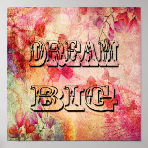 Dream Big Logo on Butterfly Water Color, Poster
