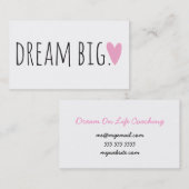 Dream Big met hart Visitekaartje (Voorkant / Achterkant)