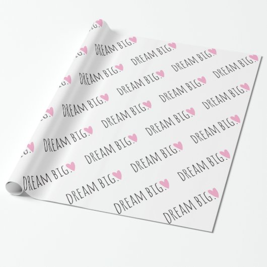 Dream Big met Heart Wrapping Paper Cadeaupapier (Uitgerold)