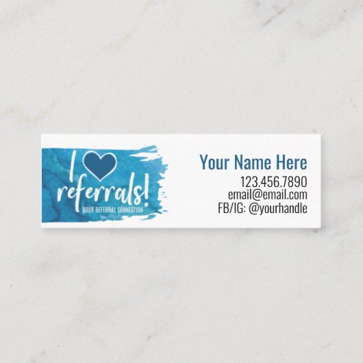 Dream Big Mini Card w/ I Heart Reference Back Visitekaartje (Achterkant)