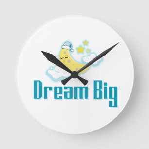 Dream Big - Minimale esthetische maan- en sterreno Ronde Klok