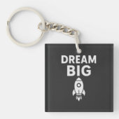 Dream Big – Minimalist Rocket Inspiration T-shirt Sleutelhanger (voorkant)
