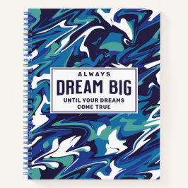Dream Big Modern Blue Abstract Custom Notitieboek