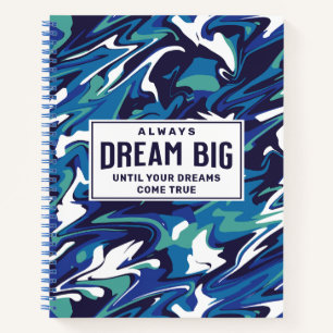 Dream Big Modern Blue Abstract Custom Notitieboek