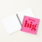 Dream Big! Modern Bold Red - Hot Pink Typografie Notitieboek (Binnen)