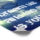 Dream Big Motivatie Netball Quote Poster (Hoek)