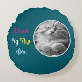 Dream Big. Nap Often  round cushion Rond Kussen
