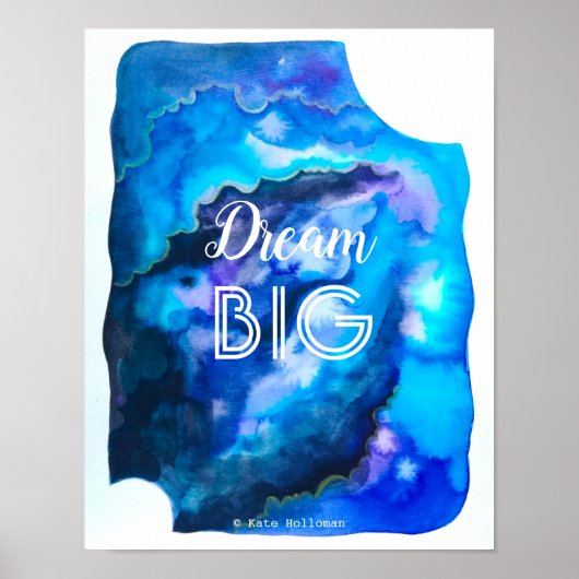 Dream Big - Night Sky, ruimtevaartkunst Waterverf Poster (Voorkant)