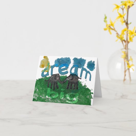 Dream Big Notecard Kaart (Gele Bloem)
