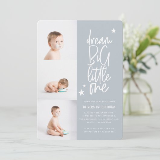 Dream big one 1e verjaardagsfoto (Staand voorkant)