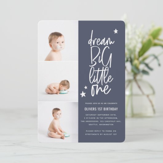 Dream big one 1e verjaardagsfoto (Staand voorkant)