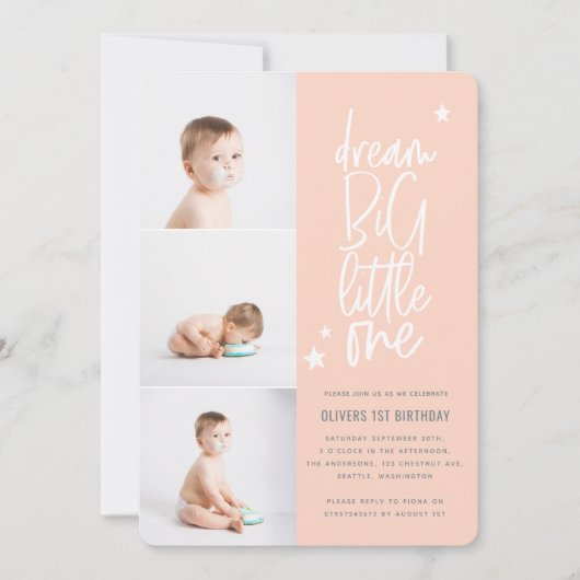 Dream big one 1e verjaardagsfoto (Voorkant)