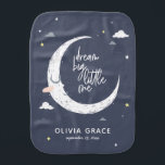 Dream big one moon   clouds gepersonaliseerd monddoekje<br><div class="desc">Dream groot klein één baby ontwerp. Met schattige maan,  sterren en wolkenontwerp. Ideaal voor een nieuwe babycadeau. Een deel van een collectie.</div>