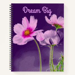 Dream Big Paars Floral Motivatie Notitieboek
