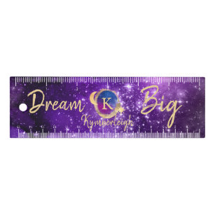 Dream Big Paars Galaxy Glam Gold Monogram 6 inch Lineaal