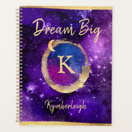 Dream Big Paars Galaxy Glam Gold Monogram Groot Planner